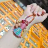Novo chaveiro pingente de paz em madeira de pessegueiro estilo chinês, acessório cultural tradicional e criativo, amuleto de bênção portátil para pendrives, câmeras, mochilas e outros itens
