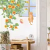 Novos Adesivos de Parede Gatinho Trepando Janela Flor Vinha Desenho Animado LD64016 Decoração de Sala de Estar Varanda Adesivos de Parede PVC Autoadesivos