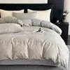 Conjunto de Roupa de Cama de Alta Qualidade Jacquard Cetim de Seda 100S Algodão de Fibra Longa Conjunto de Quatro Peças Luxo Leve Simples Capa de Edredom Puro Algodão Todo Algodão Universal para Quatro Estações