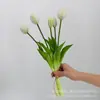 Buquê de Tulipas em Silicone Macio Pe de 5 Peças, Arranjo de Flores Artificiais, Decoração de Casa com Flores Artificiais, Item Decorativo Transfronteiriço