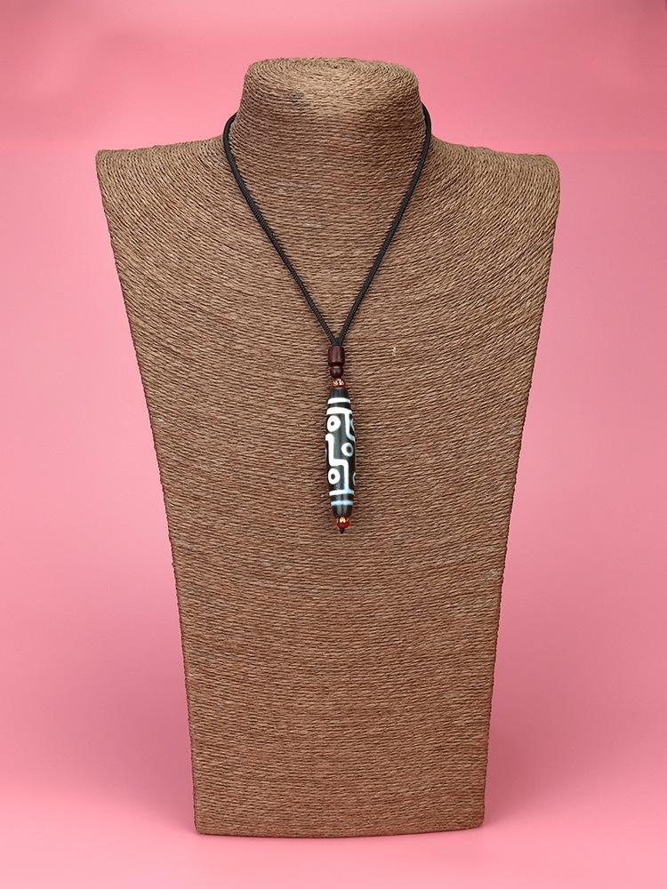 智贝主图_3西藏天然真品至纯玉髓老矿大能同款二眼九眼天珠项