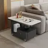 Carrinho com Rodízios para Mesa de Centro Móvel Estilo Creme para Casa 2025 Novo Modelo Luxo Leve High-End Minimalista Mesa de Centro para Sala de Estar