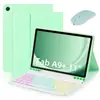 Adequado para Samsung Taba9Pus 11 polegadas Teclado Bluetooth Capa Protetora S9Fe A8 X205 Capa de Couro Teclado Colorido