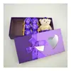 Caja de Regalo Roja de Flores de Jabón Transfronteriza 6 Rosas Oso Pequeños Regalos Flores Inmortales Regalos Festivos para Eventos Diarios