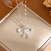 Collar de Cadena para Clavícula Simple de Plata Quebrada con Diamantes en Polvo y Lazo Estilo Ballet para Mujer 2024 Nuevo Súper Hada Nicho Elegante