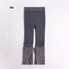 Leggings de calcetín gruesos para niñas con forro polar para otoño e invierno, Leggings de calcetín con patrón retorcido de moda, Leggings térmicos de algodón blanco