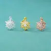 Plata de Ley S925 Zirconia Cúbica Totalmente Incrustada Estrella Brillante Colgante Pequeño Pendientes de Estrella DIY Colgante de Pulsera Accesorios de Joyería