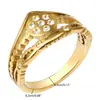 Anillo Personalizado de Alto Gama Versátil Incrustado con Diamantes Acero Inoxidable Chapado en Oro Anillo de Moda y Exquisito Joyería de Mano para Mujer con Forma de Diamante Transfronteriza