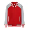 Traje Baseball Gola Zíper Manga Raglan Lã Polar Espessa para Homens e Mulheres Estilo Americano Retrô Versátil Confortável Imprimível