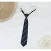Corbata de Lazo Perezoso Rayada Roja y Dorada, No Necesita Atarse, Corbata Estilo Uniforme Escolar Japonés para Mujeres, Foto de Graduación, Corbata de Uniforme Académico Marrón para Hombre