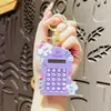 Criativo desenhos animados orelhas grandes filhote de cachorro calculadora bonito pequeno animal carro chaveiro feminino requintado casal saco escolar pingente