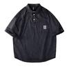 Camisa de manga corta para hombre verano estilo japonés diseño nicho delgada solapa holgada combinación de colores ropa de trabajo camisa de media manga marca de moda