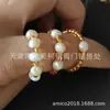 Anillo de Perla Pequeña Fresca de Corea del Sur Anillo Elástico de Perlas de Arroz