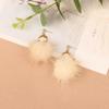 Agulha de Prata S925 Brincos Fofos de Cabelo de Vison para Menina Suave Brincos Simples de Temperamento de Concha Sem Furos na Orelha Brincos de Clipe de Orelha B303