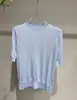 Suéter de Triacetato Importado Fresco Estilo Coreano Cuello Redondo Color Sólido Estilo Perezoso Tejido de Punto Verano Manga Corta Holgado Casual