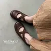 Zapatos Retro de Punta Redonda de Cuero Suave sin Cordones con Aumento Oculto de Altura, Zapatos Casuales Negros de Cuero con Tira Cruzada para Mujer, Versátiles y Cómodos