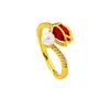 Anillo de Dedo Índice con Diseño de Flor Transfronterizo para Mujer Oro Arena Vietnamita Incrustado Zirconio Anillo de Tulipán Joyería de Lujo de Moda Venta Directa