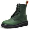Botas Martin 1460 Crazy Horse Rojas de Caña Alta para Mujer, Botines Clásicos Retro de Estilo Británico, Botas de Cuero Genuino para Hombre y Mujer, Punta Redonda Tendencia