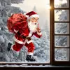 Varias pegatinas electrostáticas para ventana con temática de bolsas de regalo de Papá Noel de Navidad para decoración del hogar, pegatinas de cristal visibles por ambos lados
