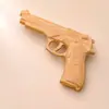 Escultura em Madeira de Pessegueiro Modelo Criativo de Pistola Brinquedo Infantil Adereço de Performance Modelo Nostálgico de Pistola de Madeira Artesanato em Madeira Maciça
