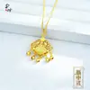 Loja de Ouro Mesmo Estilo Banhado a Ouro Filigrana Vazado Saúde e Felicidade Fechadura de Segurança Pingente Colar Novo Estilo Ruyi Cabacinha Fechadura Pacote