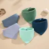 Babero Triangular de Color Sólido de Cuatro Capas Transfronterizo Toalla para Saliva Babero de Alimentación para Bebé Recién Nacido Toalla para Escupir Bebé Venta al por Mayor en Amazon