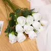 Rosa de Veludo Simulado Decoração de Casamento Flor Simulada Dia dos Namorados Chinês Adereços para Fotografia Decoração de Casa Rosa Flor Artificial Única