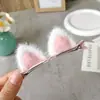 Grampo de cabelo de orelha de gato macio e fofo Presilha fofa e doce para franja peluda Grampo de princesa para meninas Presente pequeno para crianças da escola