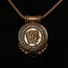 Aleación de cobre vintage de la Edad Media cabeza de esmeralda moneda antigua moda Joker collar para el día a día fábrica de Qingdao al por mayor