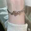 Pulsera de Corazón con Zirconia de Diamante Rosa Estilo Dulce y Fresco para Mujer, Diseño de Nicho Ins, Pulsera Personalizada de Alta Gama, Nuevo Estilo de Moda
