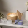 Molde de Silicona DIY Amapola Caja de Almacenamiento Rayada con Tapa Frasco de Almacenamiento Molde para Taza de Yeso Vela Adorno