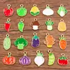 Varios Accesorios de Joyería de Aleación para Bricolaje Encantos Dorados Kc Esmaltados Serie de Verduras Calabaza, Rábano, Berenjena, Pimientos Colgantes