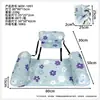 Tumbona inflable flotante para piscina para adultos con estampado floral transfronterizo, cama flotante plegable para agua, flotador portátil engrosado antivuelco