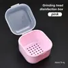 Caja desinfectante para cabezal de pulido de uñas, caja desinfectante y de almacenamiento en forma de diamante, filtro de doble capa, caja de almacenamiento multifuncional engrosada