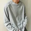 Marca de moda americana Diseño metálico Sentido del diseño Color sólido Manga larga Camiseta Hombre Otoño Corte limpio Sudadera con capucha Peso pesado Sencillo Superior