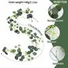 Vides de Eucalipto de Ratán Artificial Simulado Transfronterizas de Primavera con Mariposas Grabadas con Láser y Hojas de Eucalipto para Decoración del Hogar