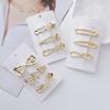 Nuevo estilo frío estilo metal horquilla plata forma de onda clip de pico de pato amor mariposa damas combinación accesorios para el cabello venta al por mayor
