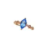 Anillo Popular de Topacio Natural al por Mayor de Fábrica Plata S925 Incrustado Piedra Principal 5*10 Joyería de Lujo Venta Directa de Fábrica