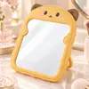 Espelho de Maquiagem Fofo de Orelha de Gato e Orelha de Urso Espelho de Mesa HD Espelho de Maquiagem Dobrável Portátil para Dormitório de Estudante