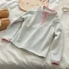 [En Stock] Camiseta Interior para Niña 2025 Nuevo Estilo Invierno Top Grueso de Manga Larga con Forro de Felpa para Niñas Mayores