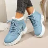 Nuevo modelo de zapatos de algodón cálidos, antideslizantes para invierno, populares, engrosados, impermeables, forrados de felpa del Noreste, botas Martin 2026, botas de nieve para mujer