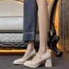 Estilo Bico Redondo Elegante Verão Novo Estilo Cetim Salto Alto Elegante Mary Jane Salto Alto Simples Sapatos Mary Jane