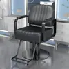 Silla de Barbería para Salón de Peluquería, Se Puede Inclinar, Girar, Levantar, Pedal de Pie de Gama Alta, Para Permanente, Teñido, Afeitado, Peluquería y Corte de Cabello