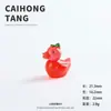 Resina Caricatura Estéreo Luminoso Frutas y Verduras Lindo Escuadrón de Patos Llavero Colgante DIY Accesorios Muñeco Estéreo de Escritorio
