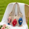 Nueva Bolsa Tejida de Vacaciones en la Playa para Mujer 2026, Estilo Tote Perezoso, Bolsa Grande de Verano con Calados para la Costa