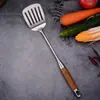 Acero inoxidable 304 utensilios de cocina Espátula de palisandro Colador Escurridor Pala para freír Juego de utensilios de cocina para el hogar Suministros de cocina al por mayor