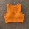 Nuevo Sujetador de Yoga de Hilo de Color Sólido de Alta Elasticidad para Otoño e Invierno con Espalda en U Sin Costuras Absorbente de Humedad Sudor Traje de Fitness para Mujer
