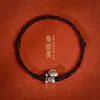 Pulsera de Plata Pura 999 para la Buena Fortuna, Cuerda de Mano Trenzada para Nacidos en el Año del Caballo, Pulsera de Seguridad con Cuerda Roja de Estilo Chino Tradicional, Vintage