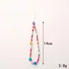 Nueva cadena para teléfono de cara sonriente de arcilla blanda, cordón para funda de teléfono DIY, correa de muñeca corta anti-pérdida anti-caída hecha a mano con cuentas