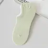 Meias Soquete Femininas 100% Algodão, Estilo Japonês, Versão Fina de Verão, Antiderrapante de Silicone, Meias Invisíveis de Cano Baixo, Meias Sapatilha Femininas Anti-Pilling